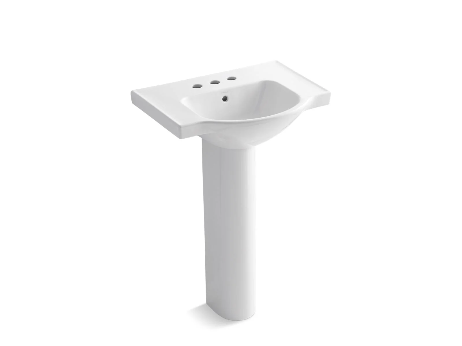 KOHLER K-5266-4 Veer 24" rectangular pedestal bathroom sink - Image 2