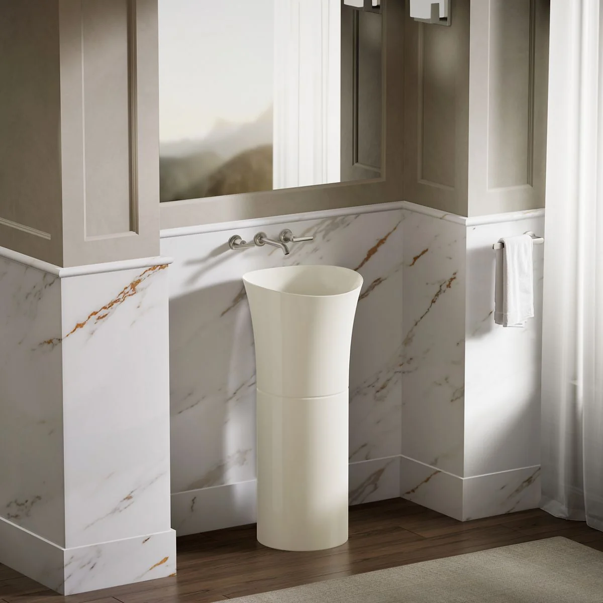 KOHLER K-20703-N Veil 16" round vessel bathroom sink or pedestal sink basin, no overflow - Image 8