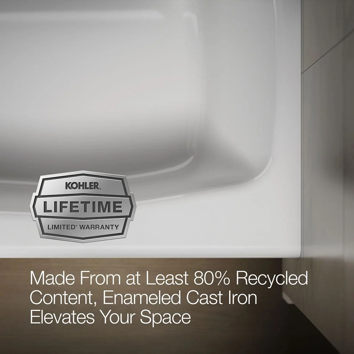 KOHLER K-715 Villager 60" x 30-1/4" alcove bath, left drain - Image 9
