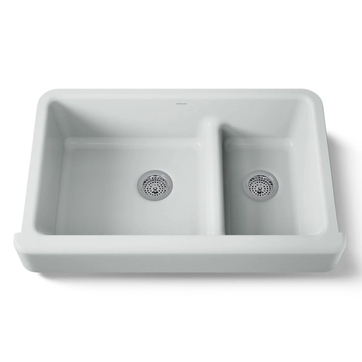 KOHLER K-6426 Whitehaven Smart Divide 35-1/2" undermount double-bowl farmhouse kitchen sink with short apron - Image 43
