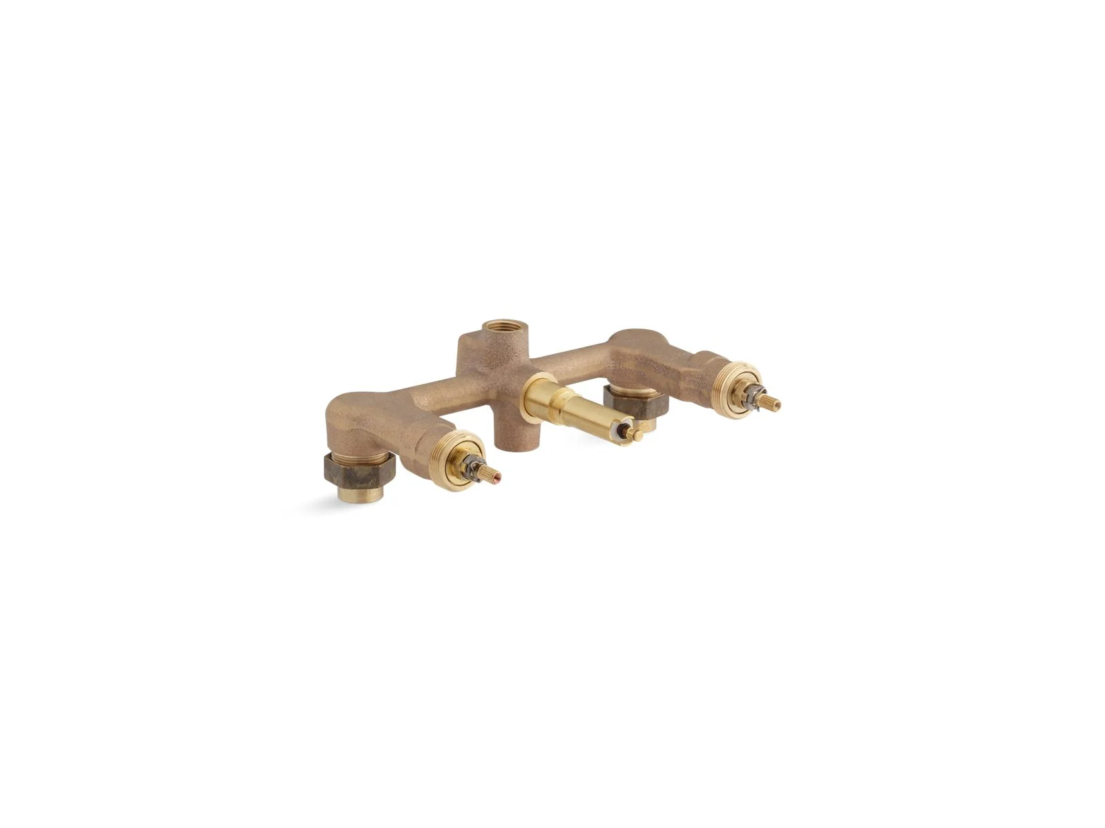 KOHLER K-303-K Widespread 1/2" ceramic in-wall three-handle valve system with integral diverter and 8" centers - Image 2