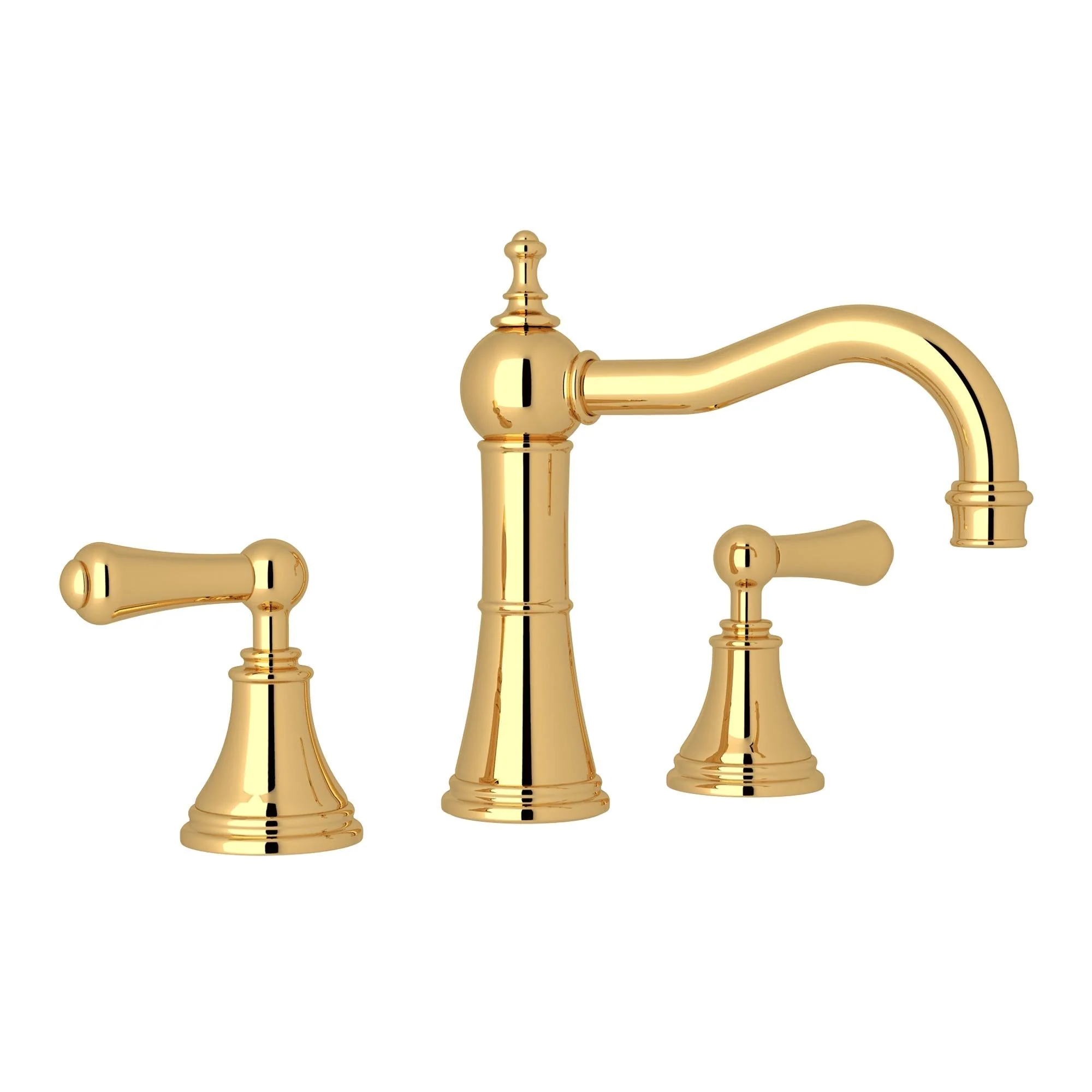 Perrin & Rowe U.3723 Georgian Era Widespread Lavatory Faucet With Column Spout - Image 3