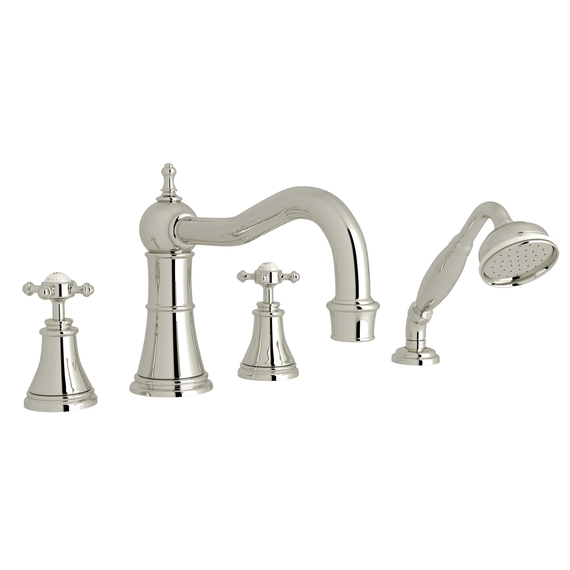 Perrin & Rowe U.3748 Georgian Era 4-Hole Deck Mount Tub Filler with Column Spout - Image 4