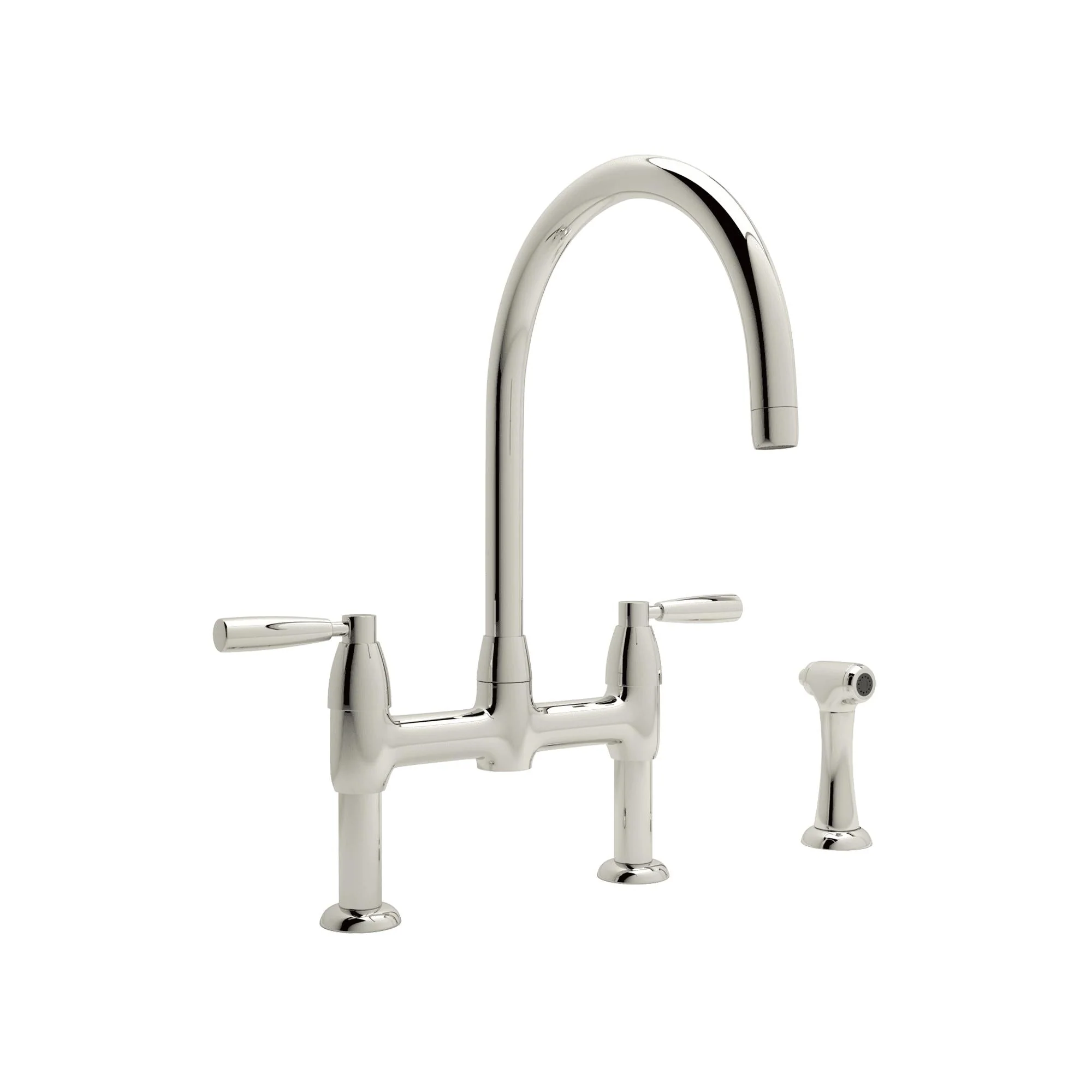 Perrin & Rowe U.4273 Holborn Bridge Kitchen Faucet with C-Spout and Side Spray - Image 3