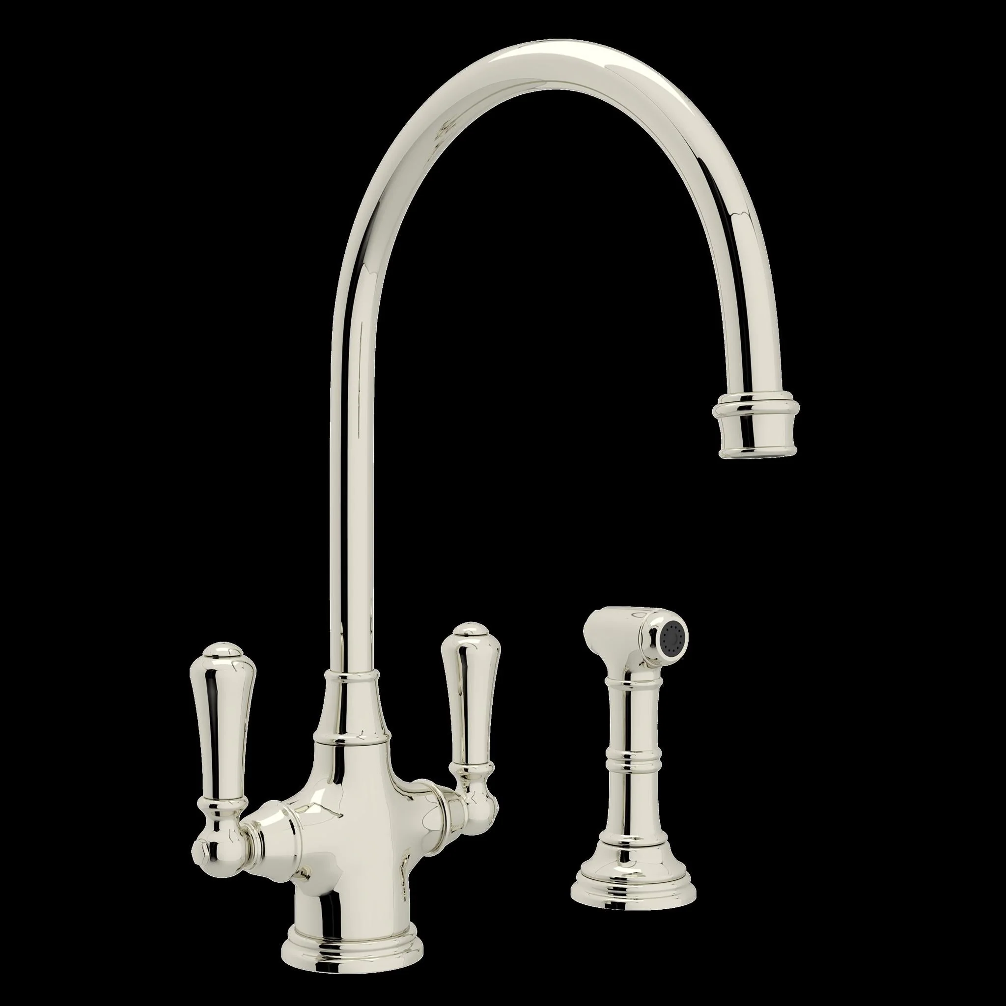 Perrin & Rowe U.4710 Georgian Era Two Handle Kitchen Faucet With Side Spray - Image 4