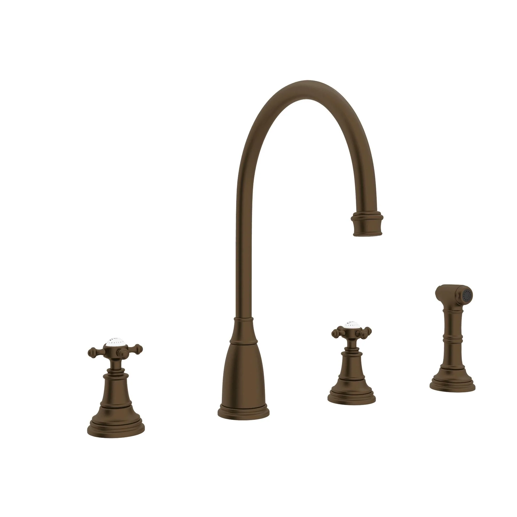 Perrin & Rowe U.4735 Georgian Era Two Handle Kitchen Faucet With Side Spray - Image 2