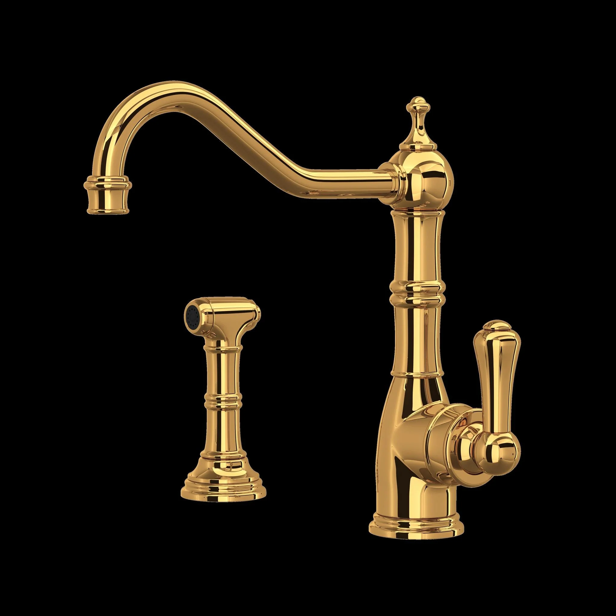 Perrin & Rowe U.4746 Edwardian Kitchen Faucet With Side Spray - Image 3