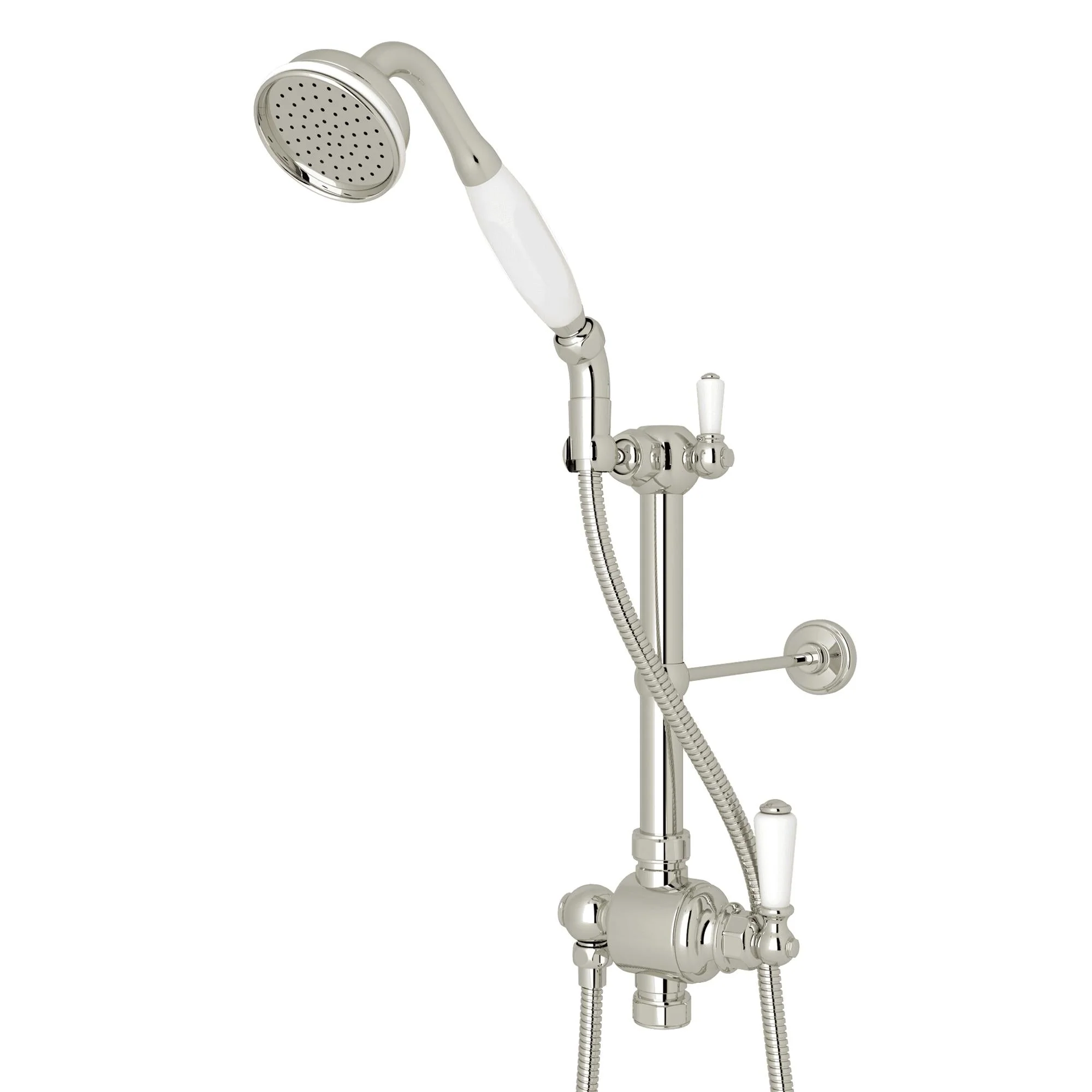 Perrin & Rowe U.5373N Riser Diverter, Handshower, Handshower Holder, Hose and 8" Thermostatic Outlet - Image 10