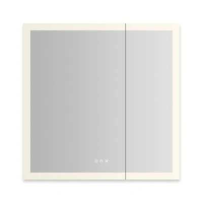 Robern AiO Reserve Cabinet, 30" x 30" x 4", Perimeter Lit, TUN Lighting, Warm White (2700K) to Cool White (5600K), Dimmable, Interior Lighting, Electrical Outlets, USB Charging Ports