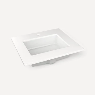 Robern Engineered Stone Top Quartz Stone Vanity Top, 25" x 3/4" x 22", Center Undercounter Sink, Single Hole - Image 4