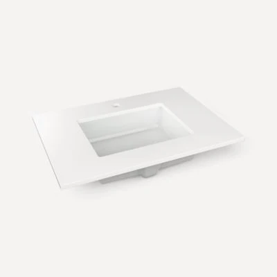Robern Engineered Stone Top Quartz Stone Vanity Top, 31" x 3/4" x 22", Center Undercounter Sink, Single Hole, For Islamorada and Sinca - Image 3