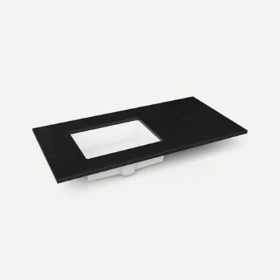 Robern Engineered Stone Top Quartz Stone Vanity Top, 43" x 3/4" x 22", Left Offset Undercounter Sink, Single Hole - Image 2