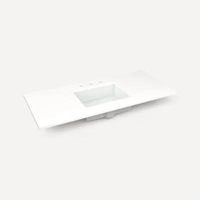 Robern Engineered Stone Top Quartz Stone Vanity Top, 48" x 1-1/8" x 23", Center Undercounter Sink, Three Hole, For Sendai, Bergman, Mackey and Chestnut Hill - Image 3