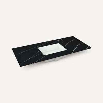 Robern Engineered Stone Top Quartz Stone Vanity Top, 48" x 1-1/8" x 23", Center Undercounter Sink, Three Hole, For Sendai, Bergman, Mackey and Chestnut Hill - Image 4