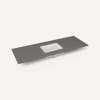 Robern Engineered Stone Top Quartz Stone Vanity Top, 61" x 3/4" x 22", Center Undercounter Sink, Single Hole - Image 3
