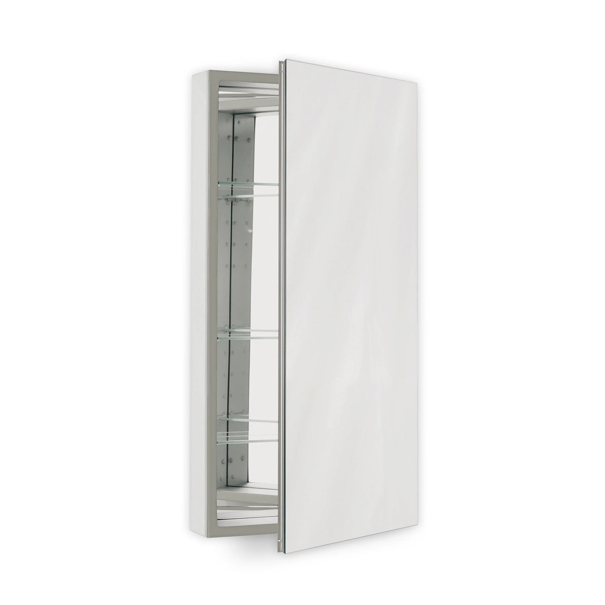 robern PLM2430W PL Series Cabinet, 23-1/4" x 30" x 4", Flat Top, Polished Edge, Non-Handed (Reversible), White Interior, Non-Electric