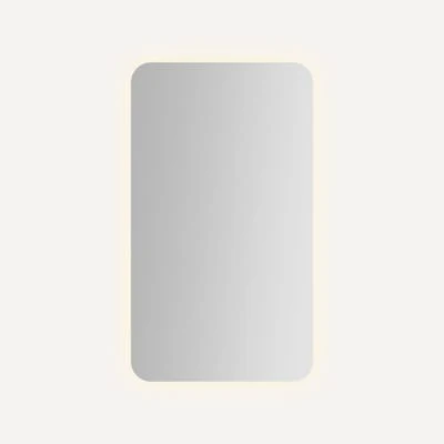 Robern Presence Rounded Corner Cabinet, 20" x 34" x 4", Inside Perimeter Lit, TUN Lighting, Warm White (2700K) to Cool White (5600K), Dimmable, Interior Lighting, Electrical Outlets, USB Charging Ports
