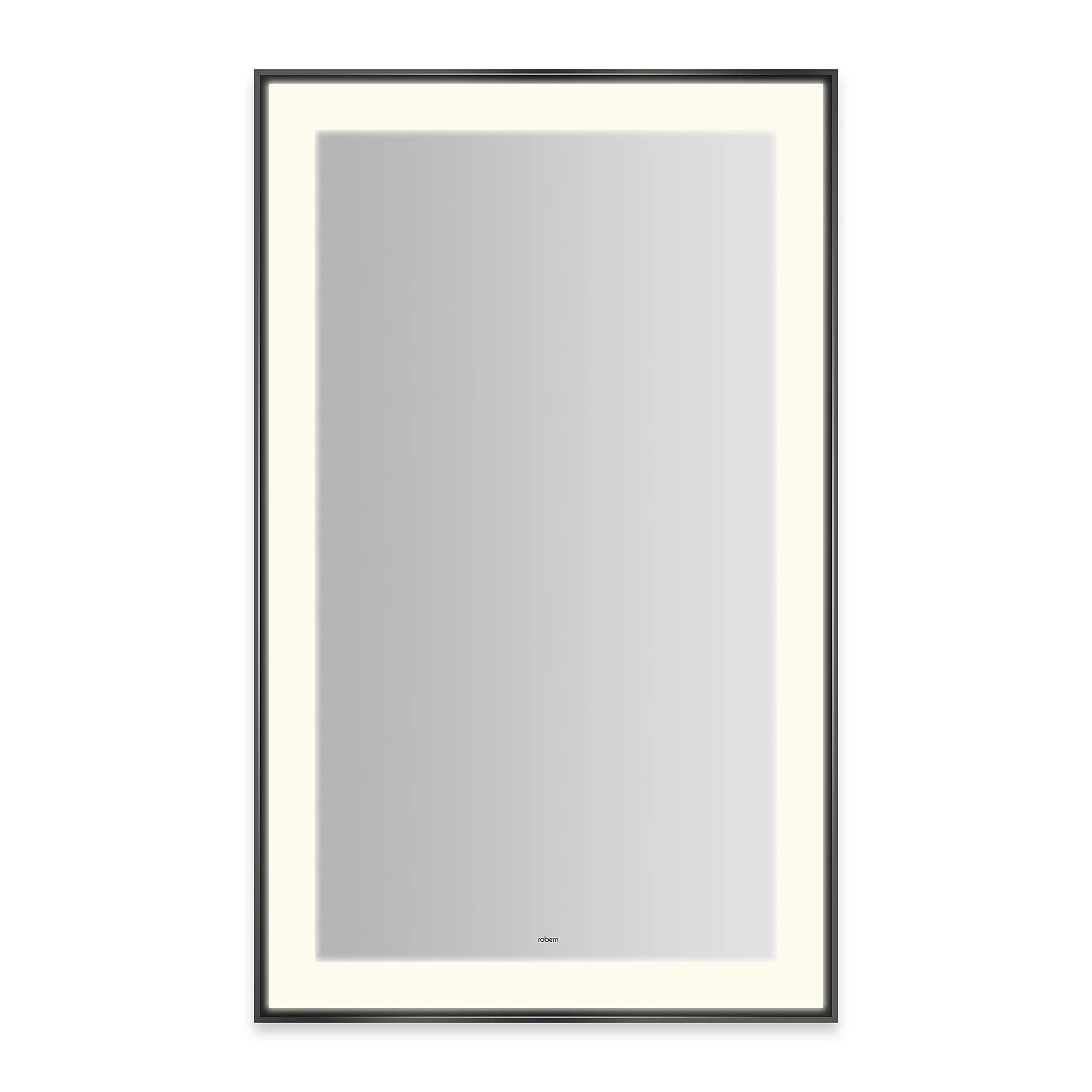 Robern Sculpt Lighted Mirror, 25” x 41” x 2-1/4", Slim Museum Frame, Perimeter Light Pattern, Warm White (3000K), Dimmable, Defogger, Title 24 Compliant - Image 4