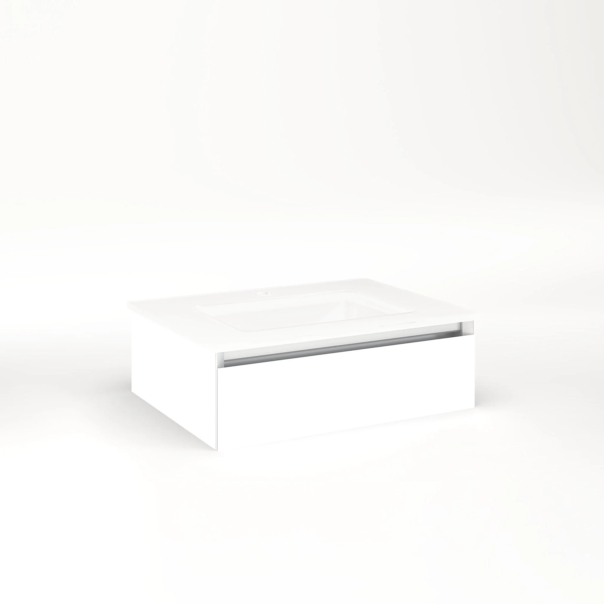 robern VM24H1D18T21N Cartesian Vanity, 24" x 7-1/2" x 18", White, Tip Out Drawer, No Night Light