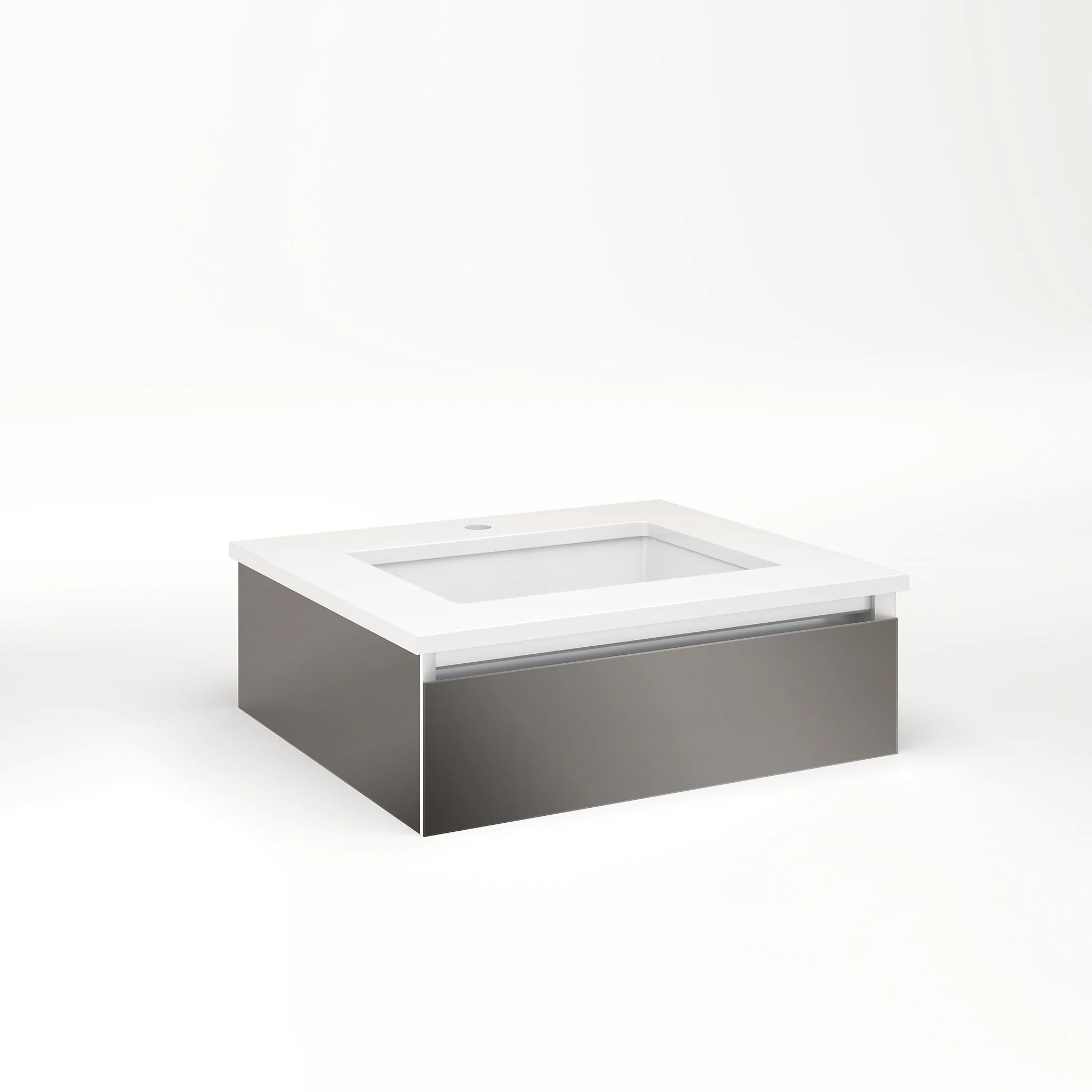 robern VM24H1D21F11L Cartesian Vanity, 24" x 7-1/2" x 21", Tinted Gray Mirror, Full Drawer, Night Light, 5000K Temperature (Cool Light)