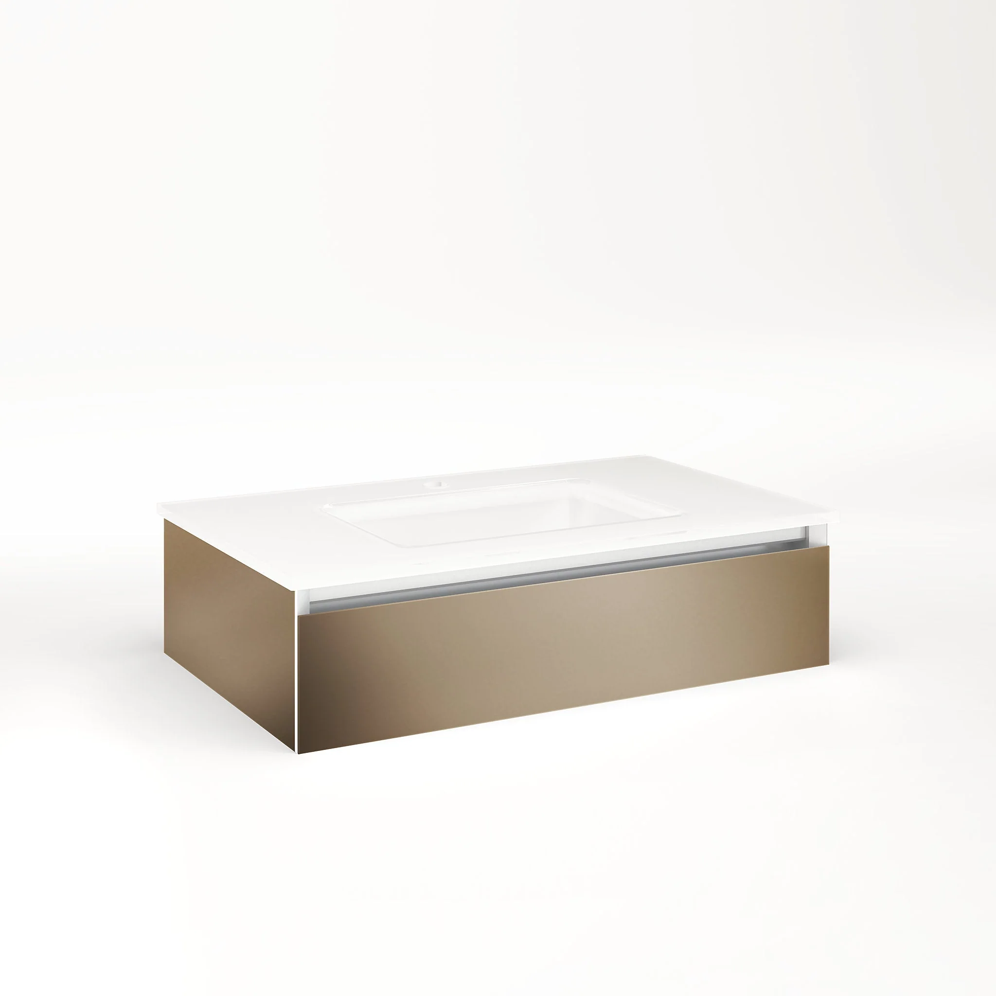 robern VM30H1D18F12S Cartesian Vanity, 30" x 7-1/2" x 18", Satin Bronze, Full Drawer, Selectable Night Light, 2700K/4000K Temperature (Warm/Cool Light)