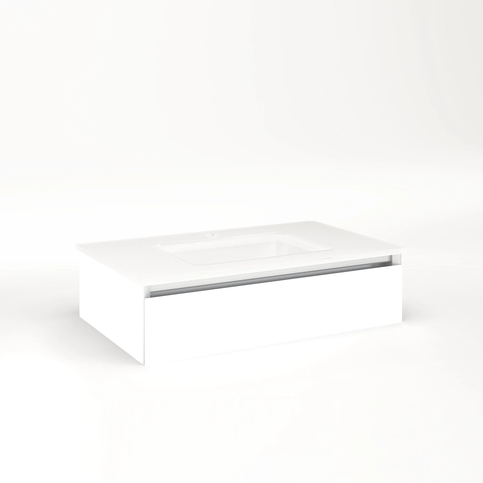 robern VM30H1D18P21L Cartesian Vanity, 30" x 7-1/2" x 18", White, Plumbing Drawer, Night Light, 5000K Temperature (Cool Light)
