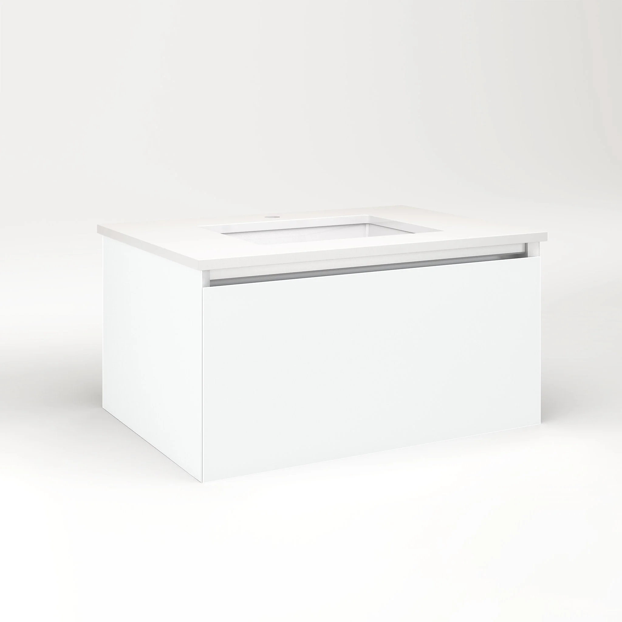 robern VM30H2D21P26L Cartesian Vanity, 30" x 15" x 21", Matte White, Plumbing Drawer, Night Light, 5000K Temperature (Cool Light)