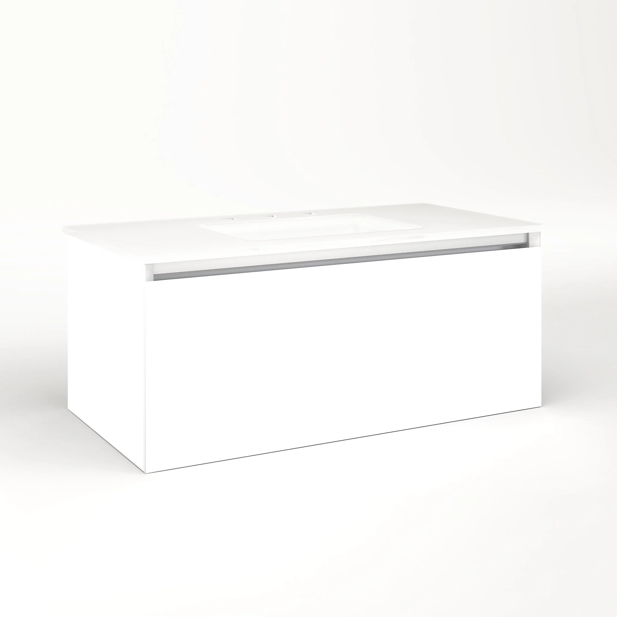 robern VM36H2D18F21N Cartesian Vanity, 36" x 15" x 18", White, Full Drawer, No Night Light