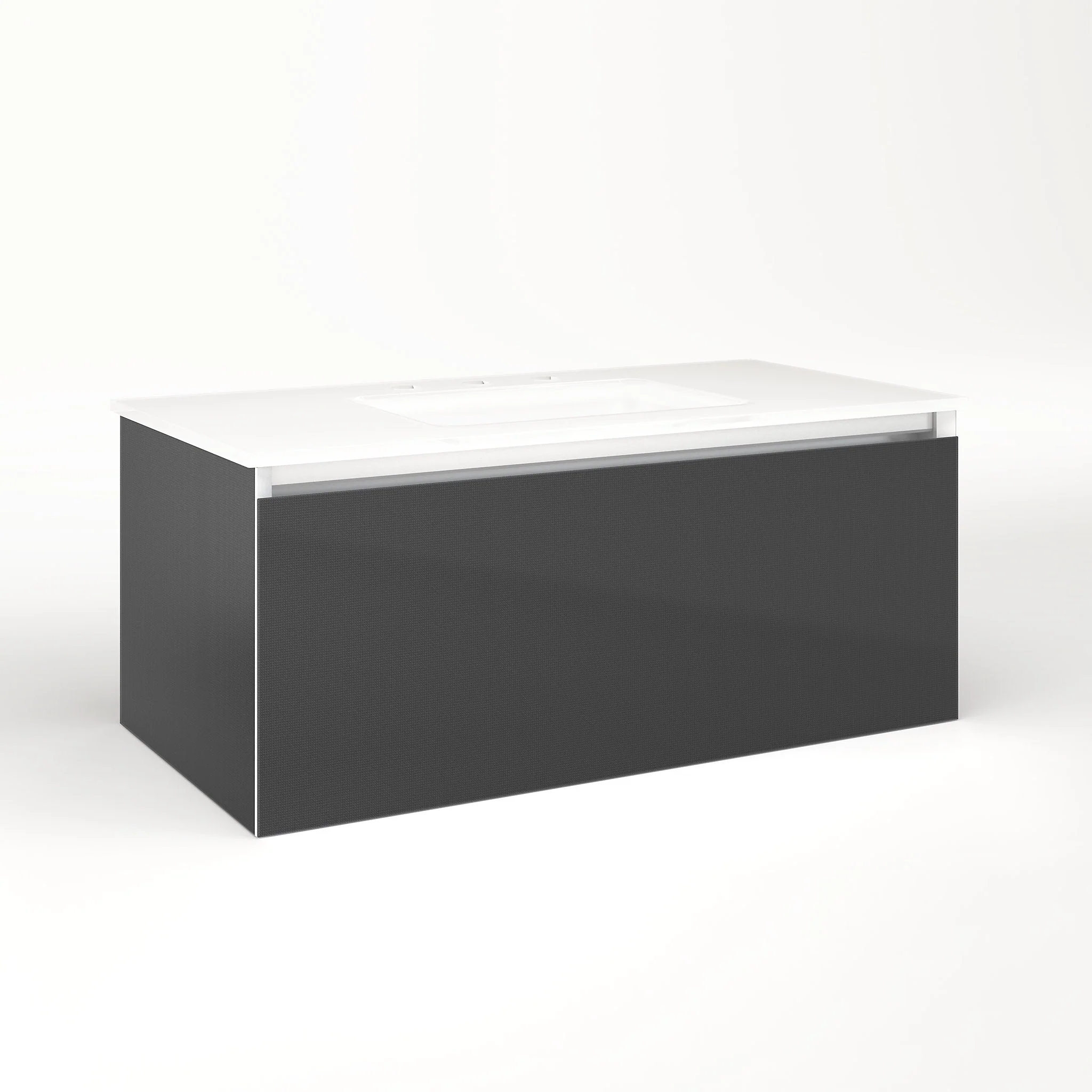 robern VM36H2D18P24S Cartesian Vanity, 36" x 15" x 18", Smoke Screen, Plumbing Drawer, Selectable Night Light, 2700K/4000K Temperature (Warm/Cool Light)